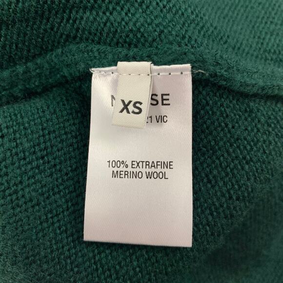 MONSE Size XS Green Knitted Merino Wool Open- Back Halterneck Long Cardigan - Picture 6 of 7